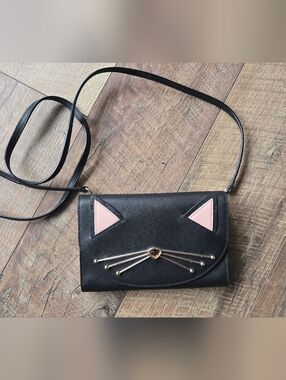Kate Spade Black Cat Winnie Crossbody Clutch